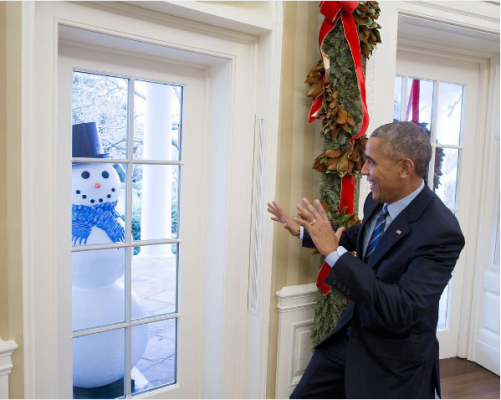Personalul de la Casa Albă i-a făcut lui Obama o farsă cu oameni de zăpadă