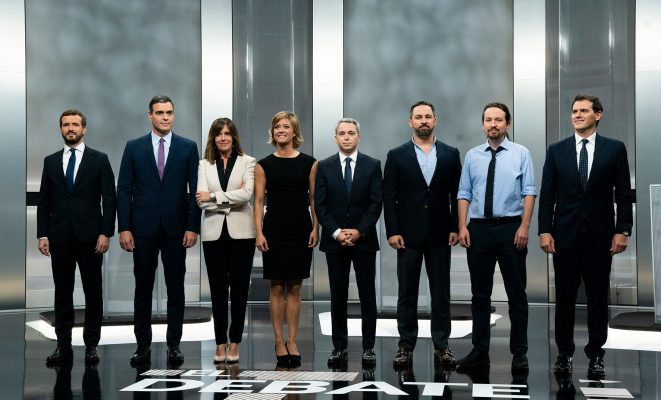 ”Toţi contra toţi” sau cum a arătat unica dezbatere electorală televizată din Spania (EFE)