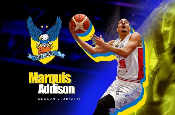Baschet masculin: Americanul Marquis Addison este noul jucător al lui BC CSU Sibiu