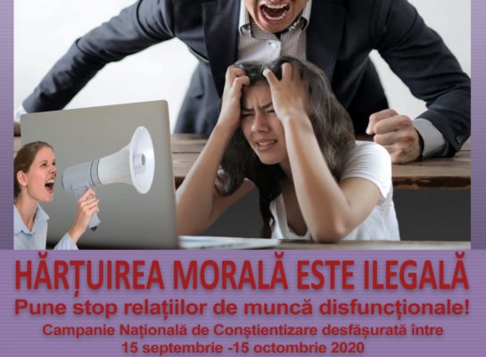 ‘Hărţuirea morală este ilegală – Pune stop relaţiilor de muncă disfuncţionale’ – campanie derulată de ANES şi IRDO