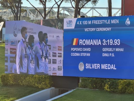 Înot: România a obţinut argintul în proba masculină de ştafetă 4×100 m liber la Europenele de juniori