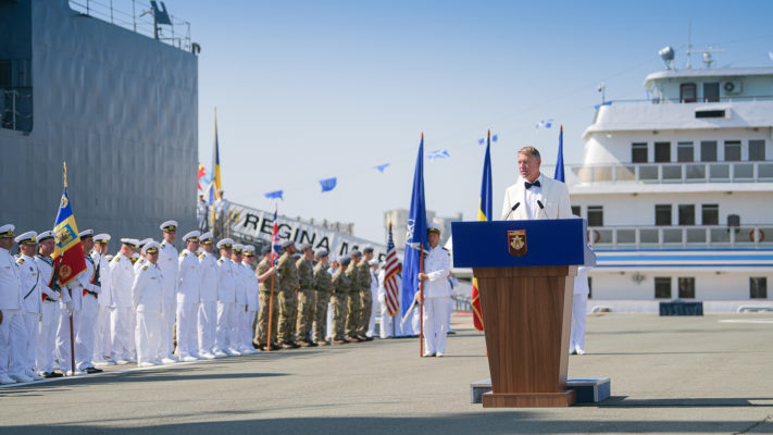 VIDEO Ziua Marinei Române – Iohannis: România are un rol activ în îmbunătăţirea securităţii spaţiului euro-atlantic