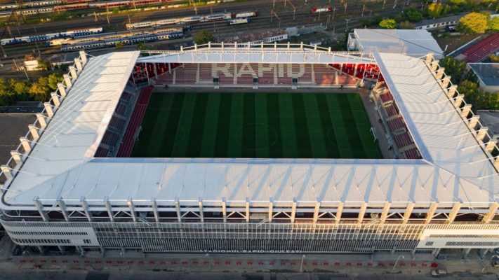 VIDEO Lucrările de construcţie la Stadionul Giuleşti au fost încheiate, arena a fost preluată oficial de Clubul Sportiv Rapid