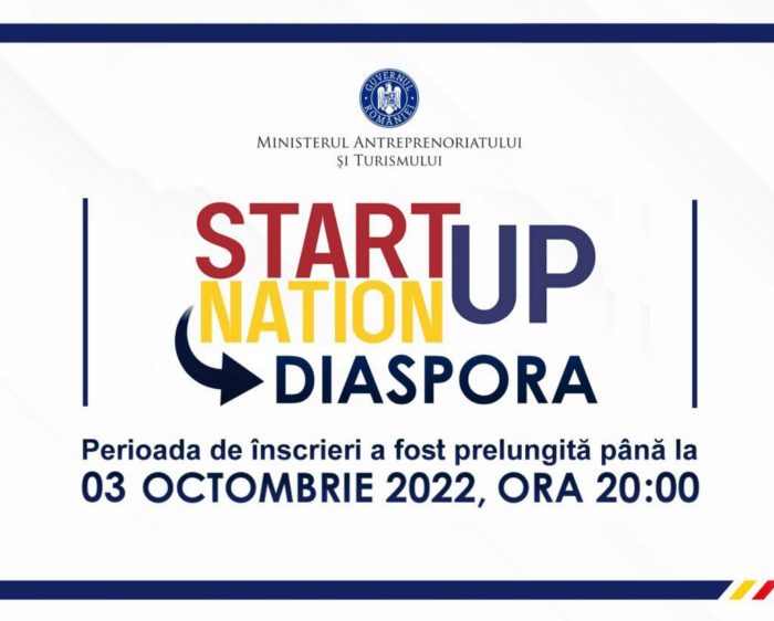 Prelungirea perioadei de înscriere pentru programul Start-Up Nation Diaspora