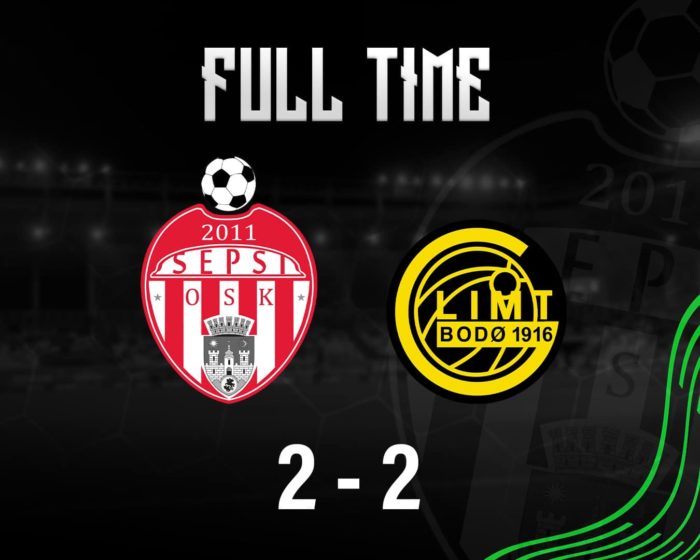 Fotbal: Sepsi OSK Sfântu Gheorghe a remizat cu Bodoe/Glimt (2-2), în play-off-ul Europa Conference League