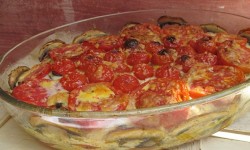 Mancare de rosii cu ciuperci la cuptor