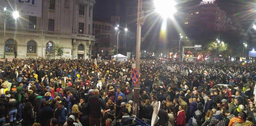 Manifestanți la clubul Colectiv
