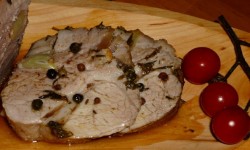 Pulpa de porc impanata cu usturoi si afumatura