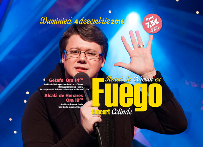 Pe 4 decembrie, artistul Fuego te așteaptă la Concertul Acasă de Crăciun