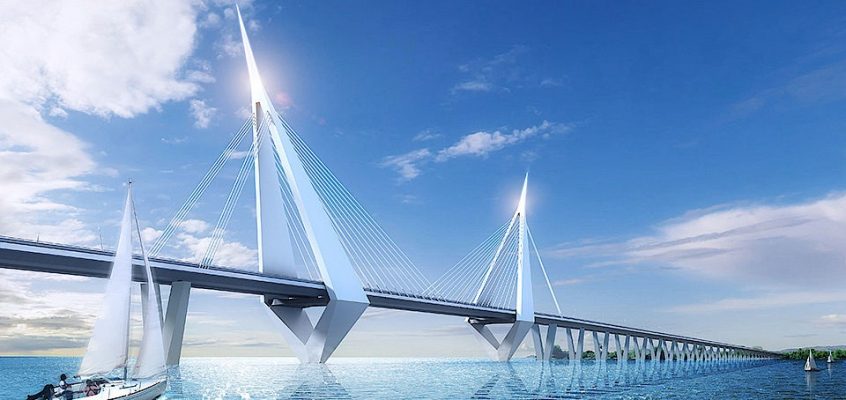China a început construcția unui pod multifuncțional de peste cinci kilometri către o insulă artificială