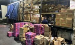 Arad: Peste cinci tone de tutun fără acte şi 23 de migranţi, într-un TIR verificat la frontieră