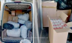 Bihor: Peste 30.000 de pachete cu ţigări de contrabandă, găsite într-un microbuz cu produse umanitare pentru ucraineni
