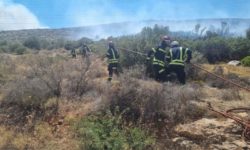 IGSU: 30 de pompieri români participă în Grecia la stingerea unui incendiu de vegetaţie uscată din zona Kouvaras